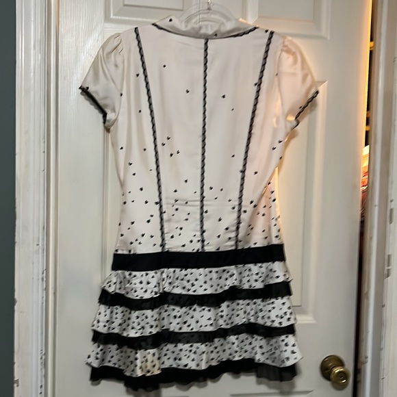 NWT $129 bebe | Silk | Franki | Peter Pan Collar Hearts Dress | Size M - Picture 11 of 16